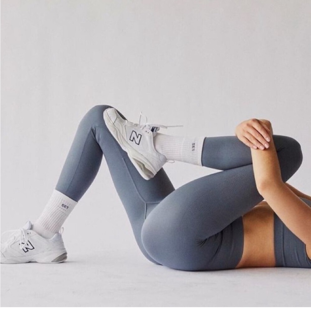SET ACTIVE Women’s Sculptflex Seamless High Rise 7/8 Length Slate Grey Leggings